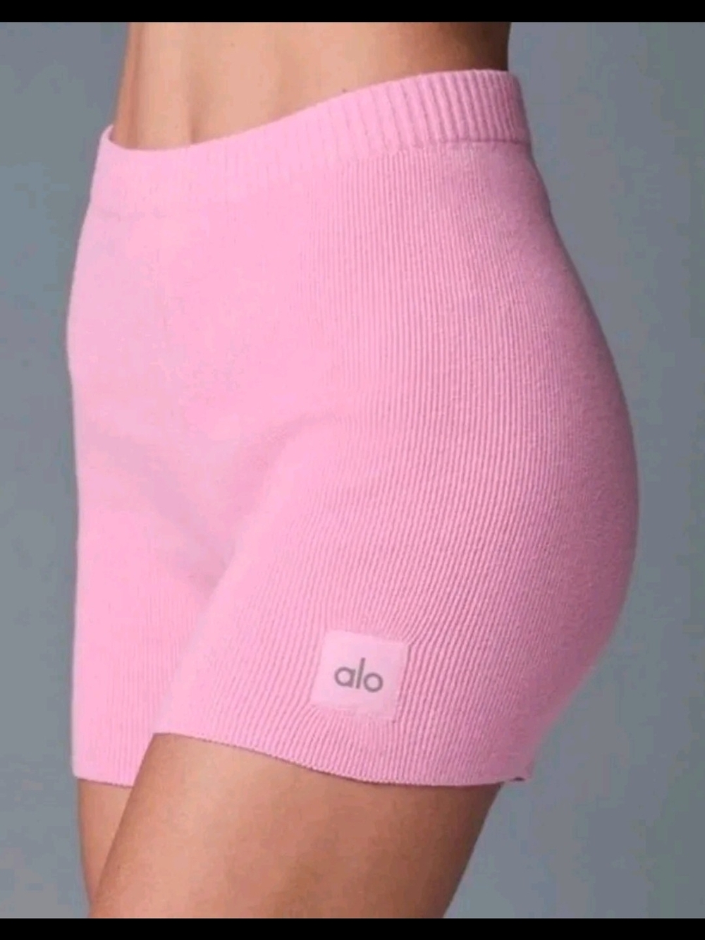 Alo Yoga Scholar Knit Ribbed High-Waist Short
